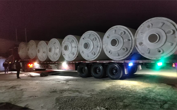 银川锥底桶交付现场